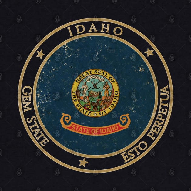 Vintage Idaho State USA United States of America American Flag by DragonXX